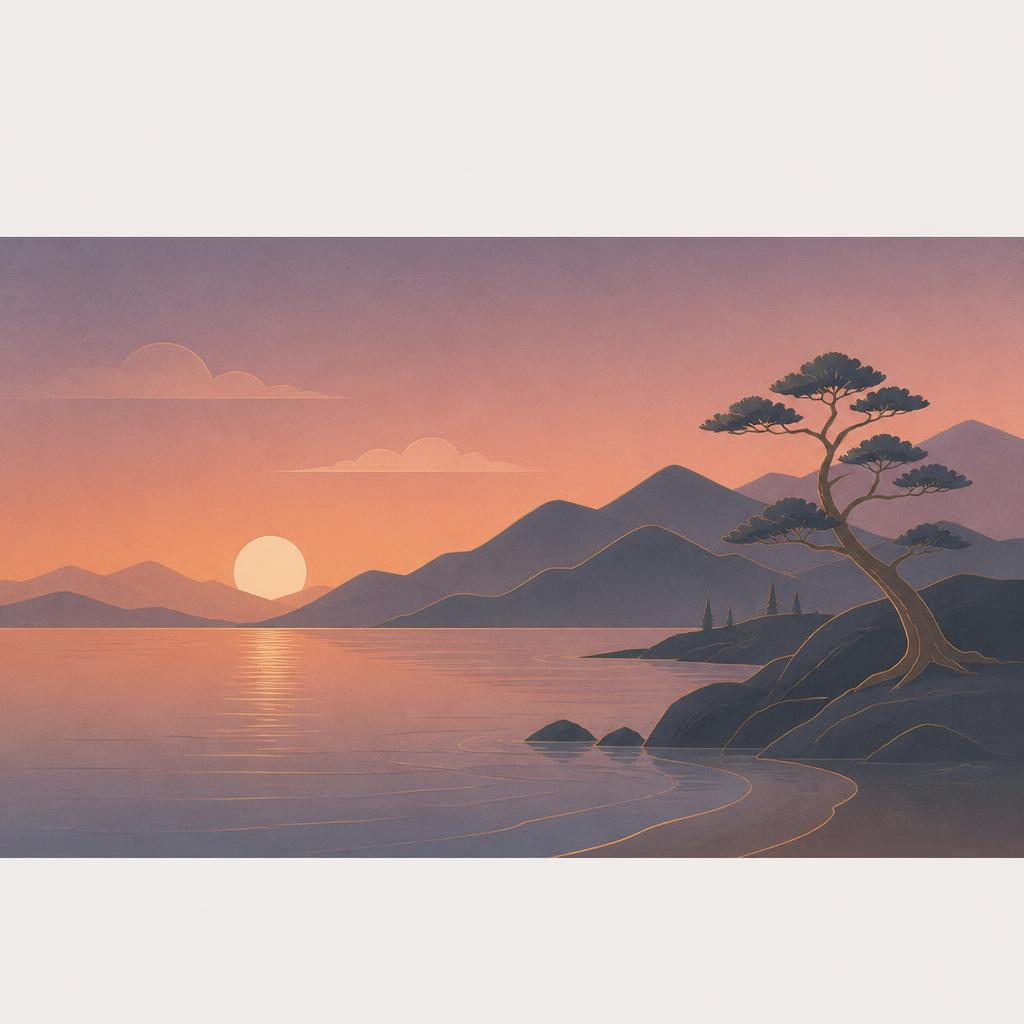 和モダン風景画