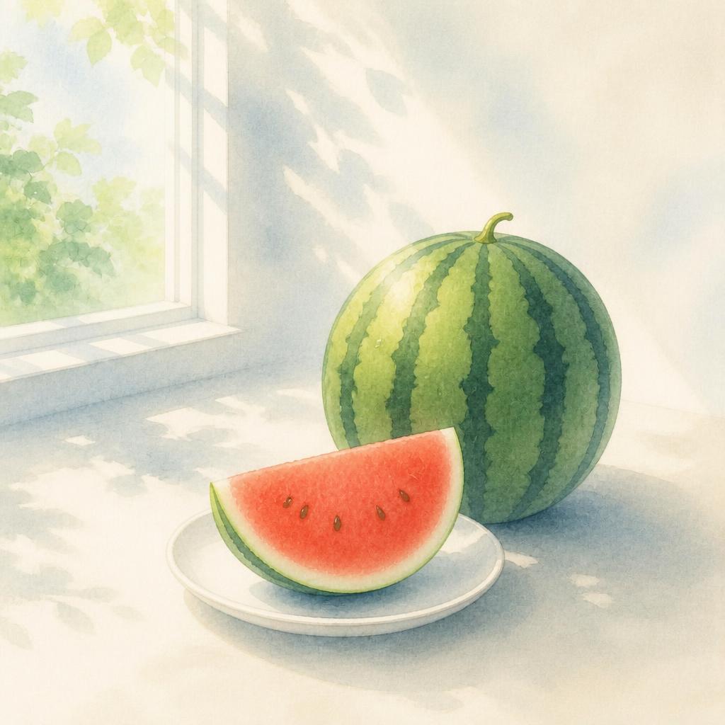 やさしい水彩（スイカ）