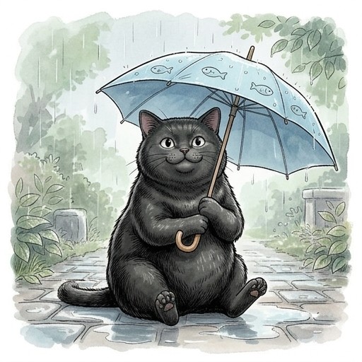 黒猫のポン