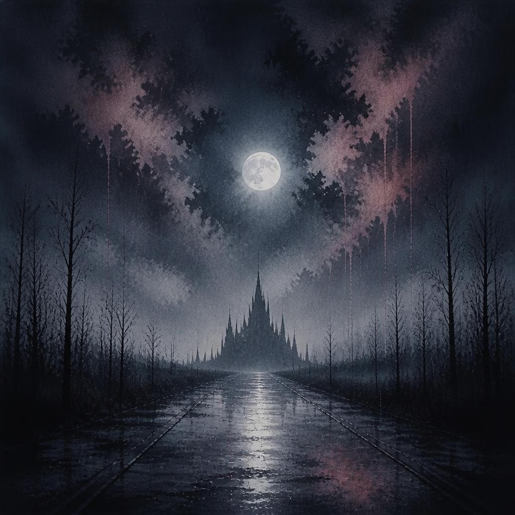 幻想的な夜景画