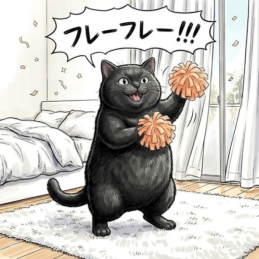 にゃんこの応援