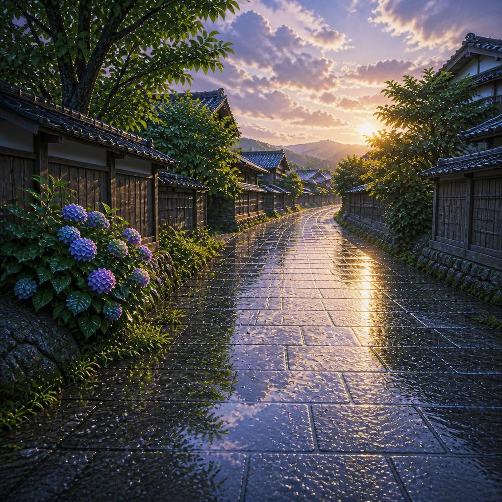 濡れた路面
