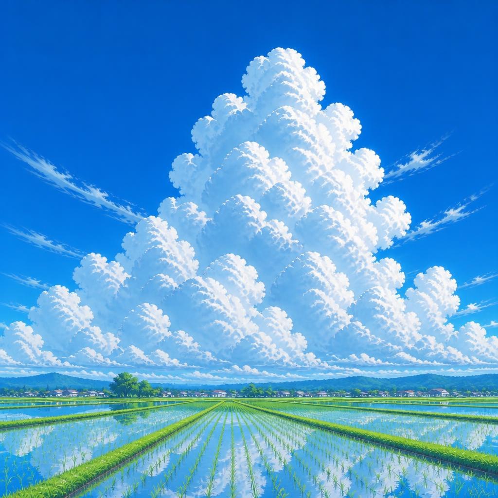 田んぼの上