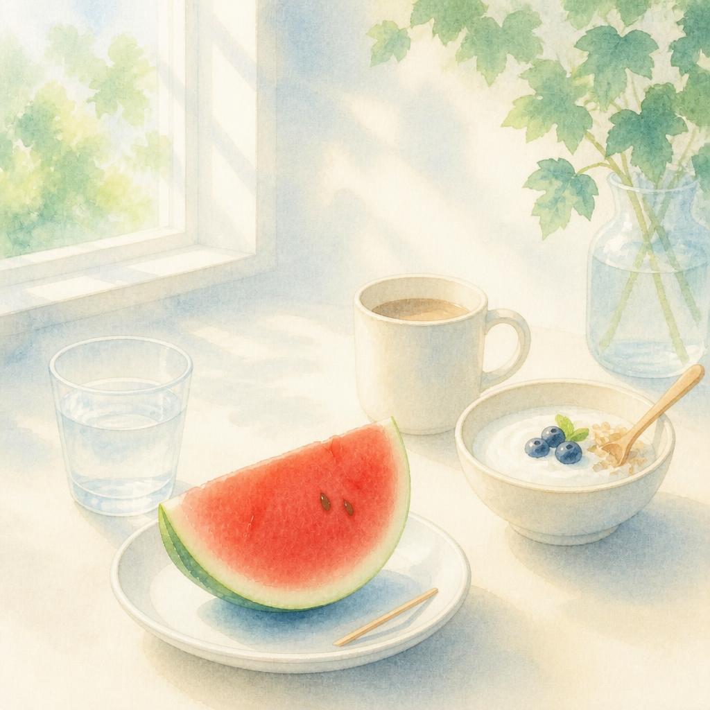 朝のテーブル