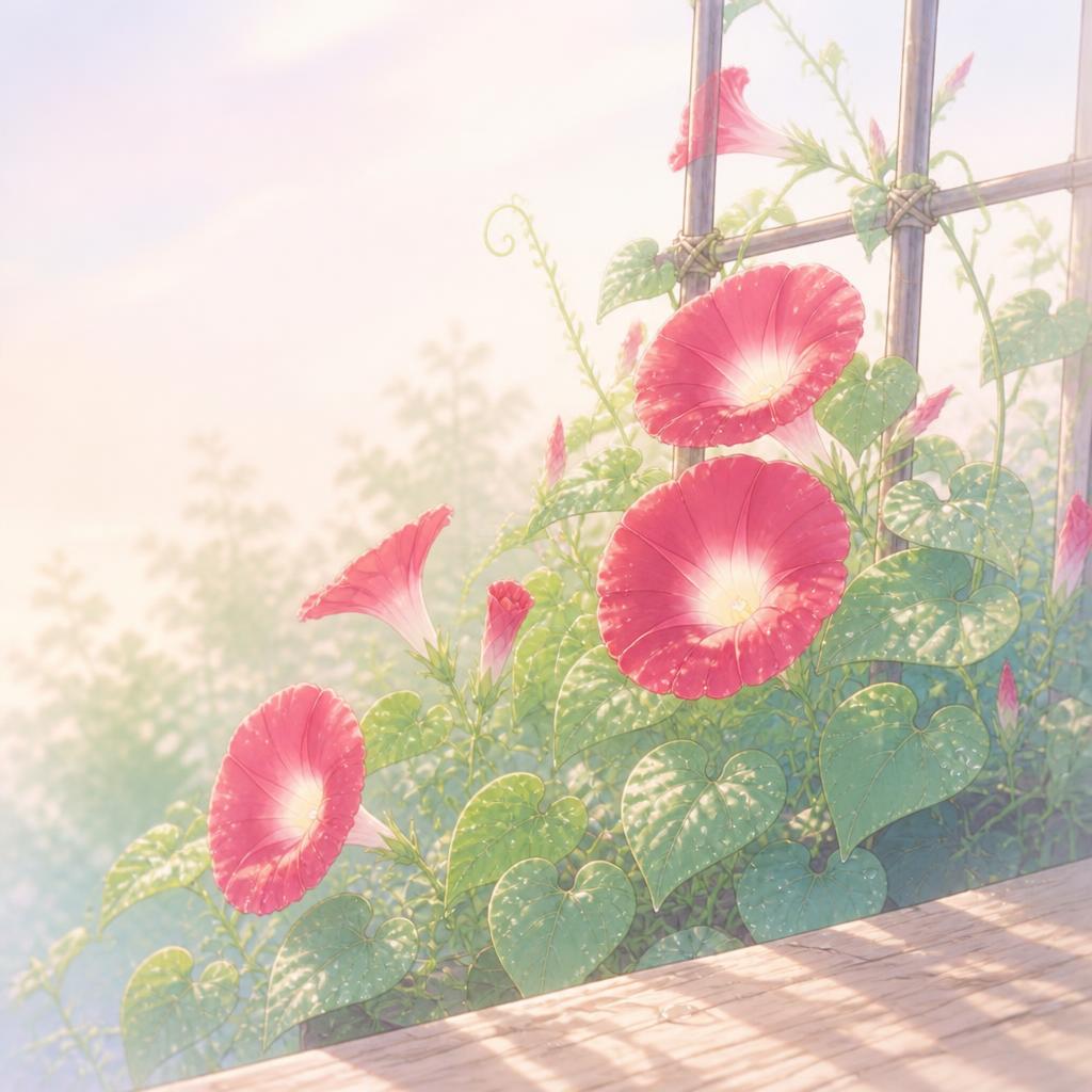 紅いあさがお