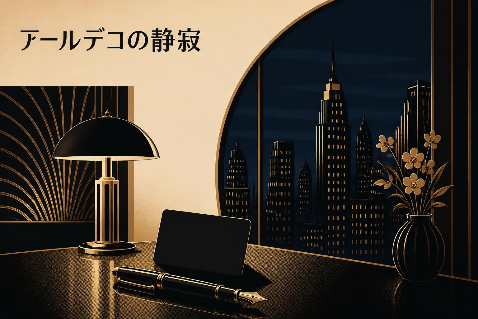 左上にゴシック体で「アールデコの静寂」とキャンプション。それ以外のテキストは無し。