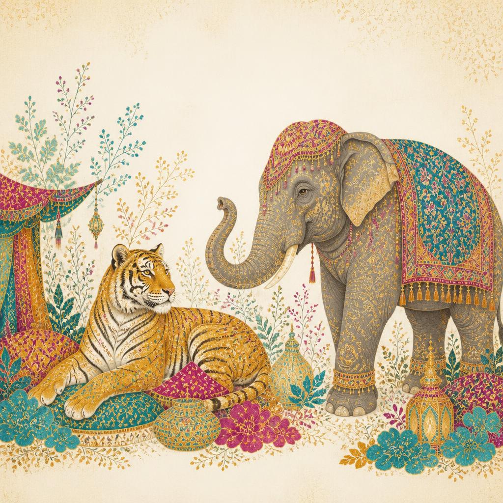 トラとゾウ