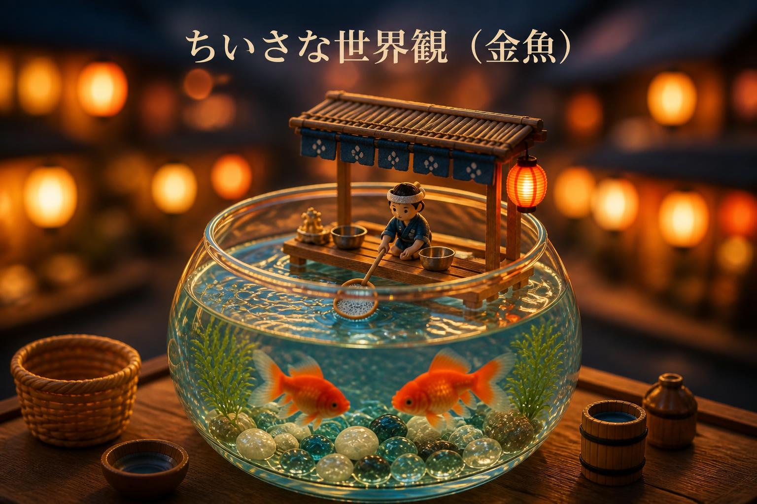 上中央に宋朝体で「ちいさな世界観（金魚）」とキャンプション。それ以外のテキストは無し。