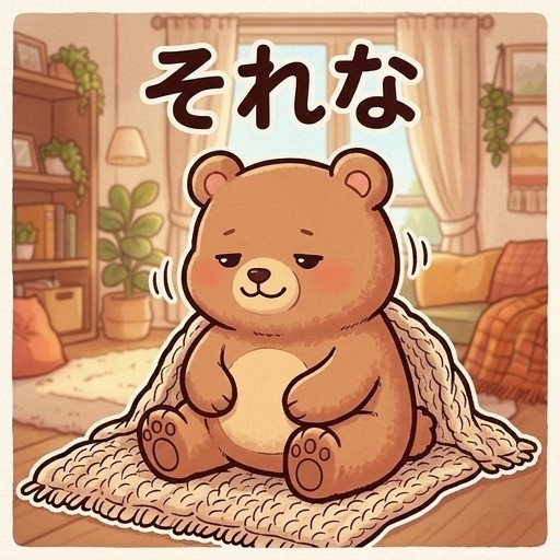 半目でうなずく、中央にテキスト『それな』