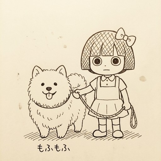 サモエドと女の子