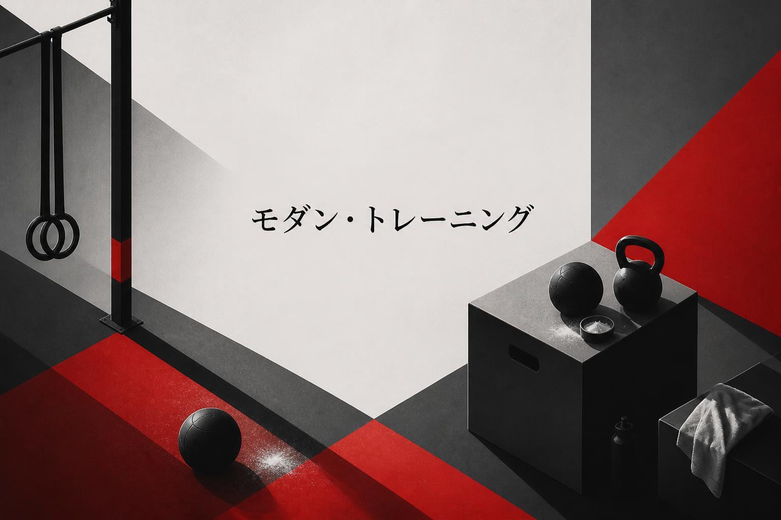 中央に明朝体で「モダン・トレーニング」とキャンプション。それ以外のテキストは無し。